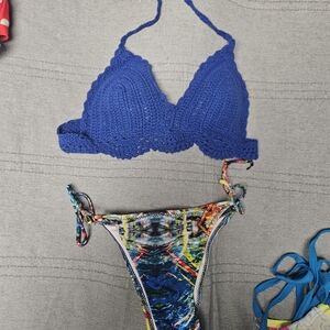 Blue Crochet Bikini Set